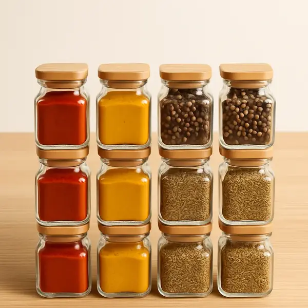 Glass Spice Jar Set (12)