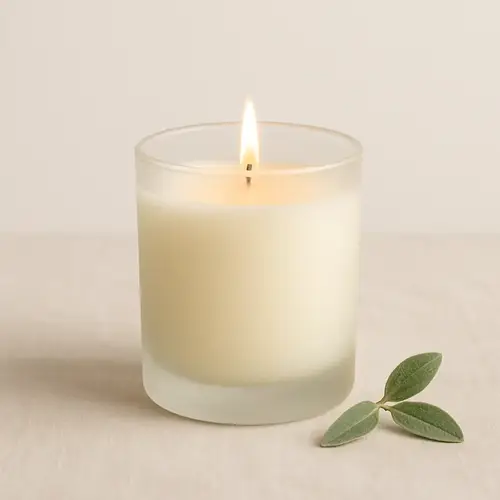 Hand-Poured Soy Candle — Sage & Cedar