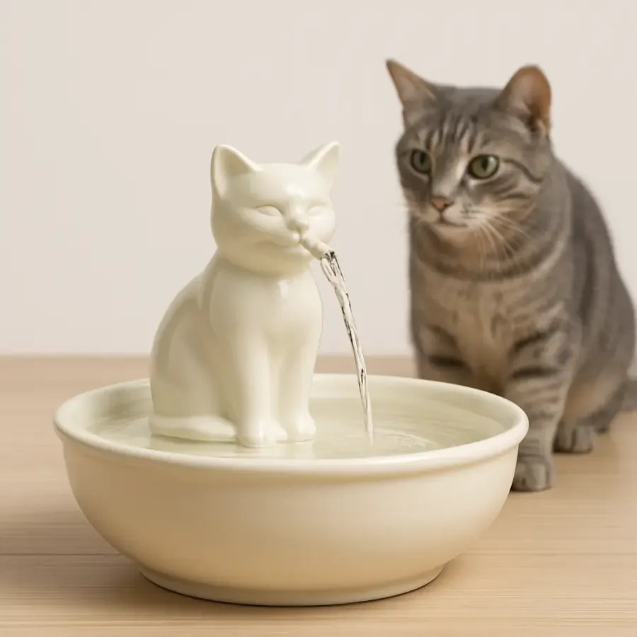 Ceramic Cat Fountain
