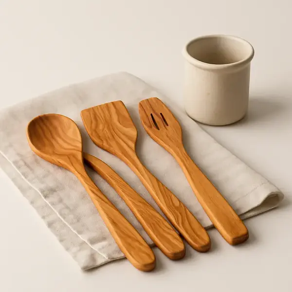 Olive Wood Kitchen Utensil Set (4)